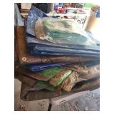 stack of poly tarps