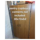 Oak Pantry Cabinet 30x13x62 - 2-Door Wood Storage Unit