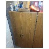 Oak Pantry Cabinet 30x13x62 - 2-Door Wood Storage Unit