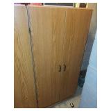 Woodgrain 2-Door Storage Cabinet - Shelves Included