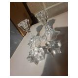 Mikasa Morning Sun Crystal Candle Holders & Coasters - 5 Inch (12.5 cm) Boxed Set