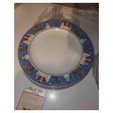 Debbie Mumm Sakura Snowman Dinner Plates by Oneida - 7-Piece Set (6 Snowman Plates & 1 Floral Plate)