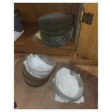 Ribbed Glass Bowls Set - Clear/Smoked, Assorted Sizes