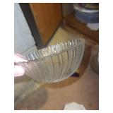 Ribbed Glass Bowls Set - Clear/Smoked, Assorted Sizes