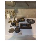 Vintage Brass Candle Holders, Maple Leaf Wood Plaques & Winnipeg Canada Photo Frame Decor