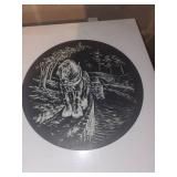 Vintage Brass Candle Holders, Maple Leaf Wood Plaques & Winnipeg Canada Photo Frame Decor