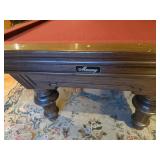 Murrey Billiards Pool Table w/ Cues & Wall Rack Dark Wood