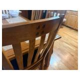 Mission Style Dining Table Set Stone Insert Top 6 Chairs Used