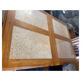 Mission Style Dining Table Set Stone Insert Top 6 Chairs Used