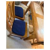 Mission Style Dining Table Set Stone Insert Top 6 Chairs Used