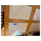 Mission Style Dining Table Set Stone Insert Top 6 Chairs Used