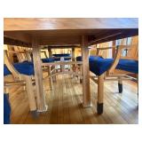 Contemporary Wood Dining Table & 6 Chairs Set Light Finish Good