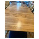 Contemporary Wood Dining Table & 6 Chairs Set Light Finish Good