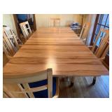 Contemporary Wood Dining Table & 6 Chairs Set Light Finish Good