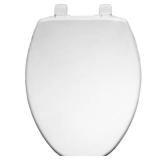 Elongated Soft Close Plastic Toilet Seat White