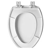 Elongated Soft Close Plastic Toilet Seat White