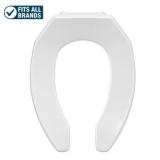 Elongated Open Front Toilet Seat, White