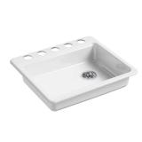 KOHLER Riverby 25x22 White Cast Iron Sink