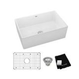 Fireclay 30in Farmhouse Sink Kit