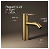 Brushed Moderne Brass Single-Handle Faucet