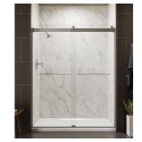 Levity Frameless Shower Door 59.6x74 H
