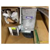 Miscellaneous tote of PVC and Bathroom/Kitchen hardware. Untested. Possible missing parts