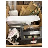 Miscellaneous tote of PVC and Bathroom/Kitchen hardware. Untested. Possible missing parts