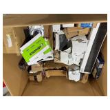 Miscellaneous tote of PVC and Bathroom/Kitchen hardware. Untested. Possible missing parts