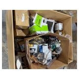 Miscellaneous tote of PVC and Bathroom/Kitchen hardware. Untested. Possible missing parts