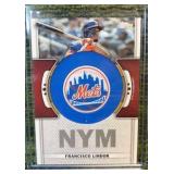 2023 Topps Series 1 Francisco Lindor Team Logo Patch Relic #TLP-FL Mets NM/M!