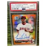 2017 Bowman Chrome Prospect 1st Auto Orange Refractor /25 Torii Hunter PSA Graded 10