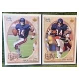 1992 UPPER DECK FOOTBALL HEROES WALTER PAYTON 2 CARD LOT “SWEETNESS”