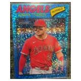 2026 TOPPS HERITAGE MIKE TROUT BLUE SPARKLE BASEBALL CARD #163