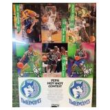 Vintage 1997-98 Minnesota Timberwolves Uncut Trading Card Sheet NBA Hoops Pepsi