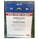 2011 Topps Antonio Gates #EZI-51 End Zone Icons Patches San Diego Chargers