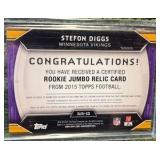2015 Topps Rookie Jumbo Relic Stefon Diggs #RJR-SD Rookie RC