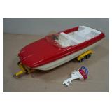 Vintage Tonka Boat with Trailer and Motor