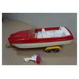 Vintage Tonka Boat with Trailer and Motor