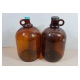 *2* Vintage Brown Glass Gallon Jugs