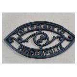 Antique Cast Iron JR Clark Minneapolis Advertising Trivet