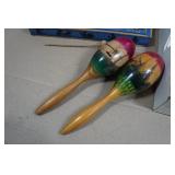 Vintage Wooden Maracas, Xylophone, and Melodee Bells