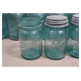 Antique Ball Aqua Blue Mason Jars with Lids