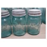 Antique Ball Aqua Blue Mason Jars with Lids