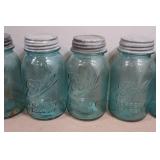 Antique Ball Aqua Blue Mason Jars with Lids