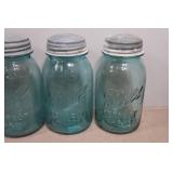 Antique Ball Aqua Blue Mason Jars with Lids