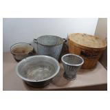 Vintage Buckets and Baskets