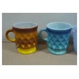 Antique Anchor Hocking Fire-King Milk Glass Mugs