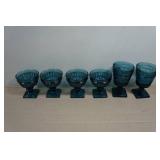 Antique Indian Glass Mt Vernon Blue Glasses