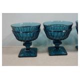 Antique Indian Glass Mt Vernon Blue Glasses