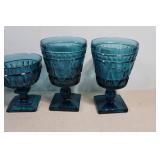 Antique Indian Glass Mt Vernon Blue Glasses